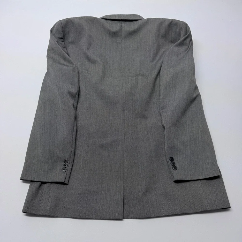 David Taylor Mens Gray Wool Blend Two Button Blazer Sport Coat Jacket 44R
